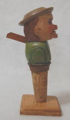 イタリア製,木彫りカラクリ,アンリ・ANRI,ボトルストッパー